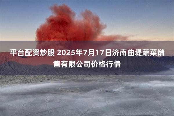 平台配资炒股 2025年7月17日济南曲堤蔬菜销售有限公司价格行情