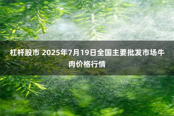 杠杆股市 2025年7月19日全国主要批发市场牛肉价格行情