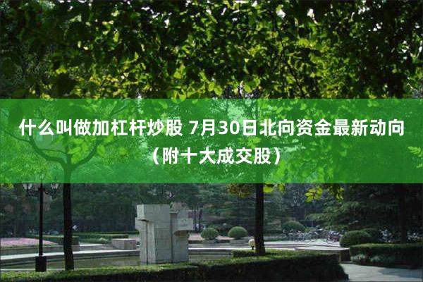 什么叫做加杠杆炒股 7月30日北向资金最新动向（附十大成交股）