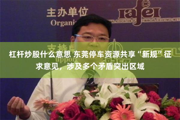 杠杆炒股什么意思 东莞停车资源共享“新规”征求意见，涉及多个矛盾突出区域