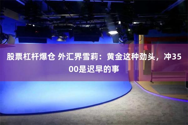 股票杠杆爆仓 外汇界雪莉：黄金这种劲头，冲3500是迟早的事