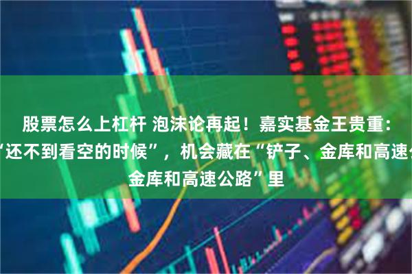 股票怎么上杠杆 泡沫论再起！嘉实基金王贵重：半导体“还不到看空的时候”，机会藏在“铲子、金库和高速公路”里