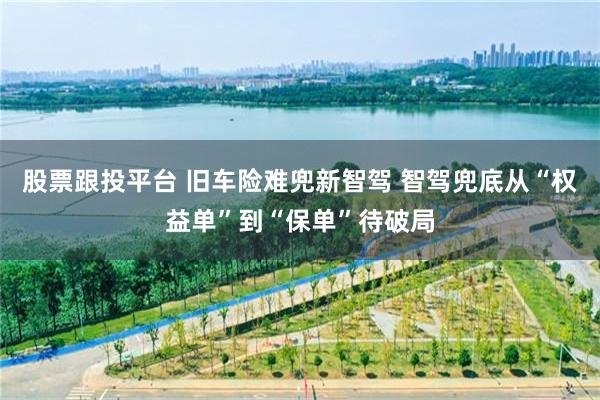 股票跟投平台 旧车险难兜新智驾 智驾兜底从“权益单”到“保单”待破局