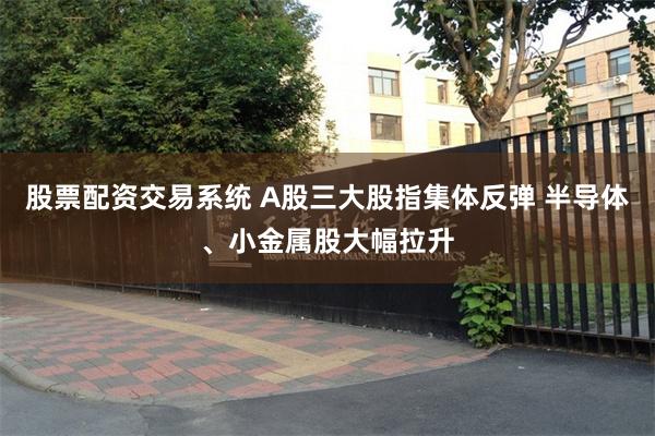 股票配资交易系统 A股三大股指集体反弹 半导体、小金属股大幅拉升