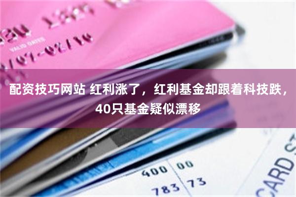配资技巧网站 红利涨了,红利基金却跟着科技跌,40只基金疑似漂移