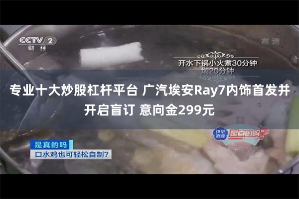 专业十大炒股杠杆平台 广汽埃安Ray7内饰首发并开启盲订 意向金299元