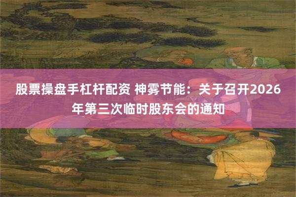 股票操盘手杠杆配资 神雾节能：关于召开2026年第三次临时股东会的通知