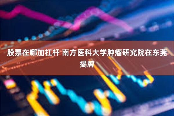 股票在哪加杠杆 南方医科大学肿瘤研究院在东莞揭牌